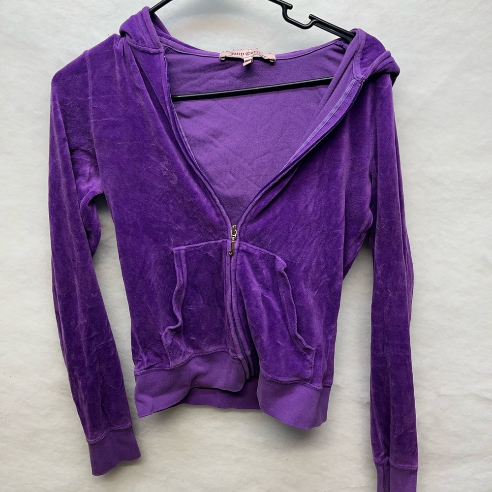 Vintage Juicy Couture  Purple Zip Up Hooded Sweatshirt